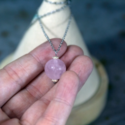 Collier Rond Quartz Rose
