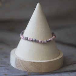 Bracelet Jaspe rose zébré 4mm
