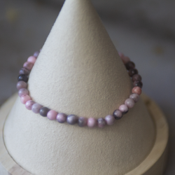 Bracelet Jaspe rose zébré 4mm