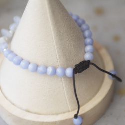 Bracelet Agate violette réglable