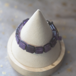 Bracelet carré en améthyste réglable
