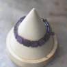 Bracelet carré en améthyste réglable