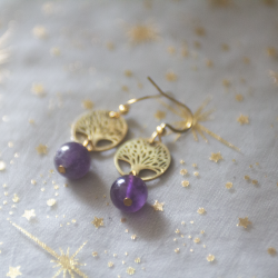 Boucle d'oreilles d'améthyste