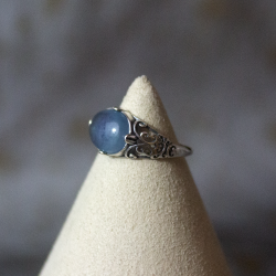Bague Aigue Marine bohème Acier inoxydable