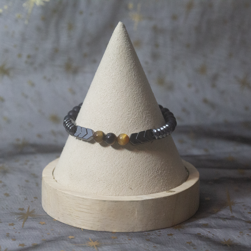 Bracelet hématite et oeil de tigre