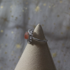 Bague pierre de soleil fleur réglable et acier inoxydable