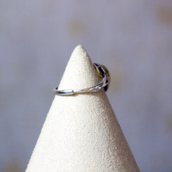 Bague réglable en acier inoxydable en Ambre