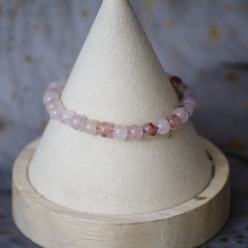 Bracelet quartz framboise 6mm