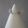Bague Princesse Aigue Marine et Acier inoxydable réglable