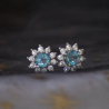 Boucle d'oreilles Topaze bleu et Acier inoxydable