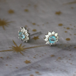 Boucle d'oreilles Topaze bleu et Acier inoxydable