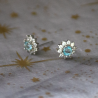 Boucle d'oreilles Topaze bleu et Acier inoxydable