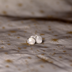 Boucle d'oreilles Pierre de lune et acier Inoxydable