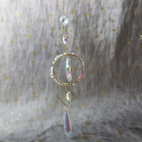 Capteur de Soleil Rond Quartz Rose