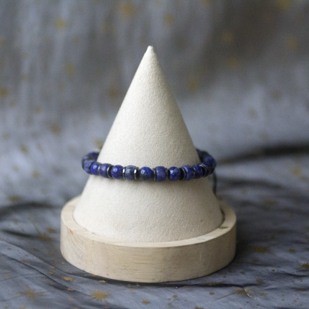 Bracelet Howlite et Lapis Lazuli réglable