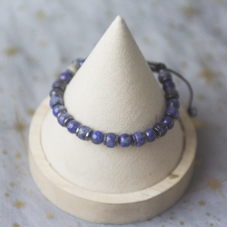 Bracelet Howlite et Lapis Lazuli réglable