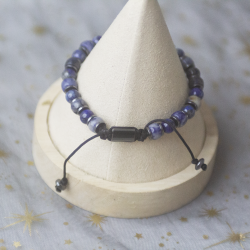 Bracelet Howlite et Lapis Lazuli réglable
