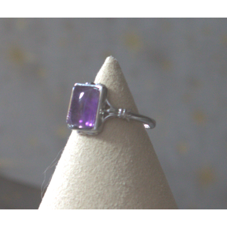 Bague Améthyste réglable