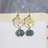 Boucle d'oreille en Apatite et acier inoxydable