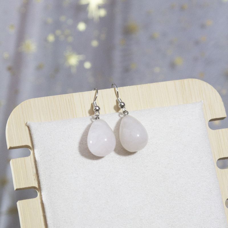 Boucle d'oreille en quartz rose