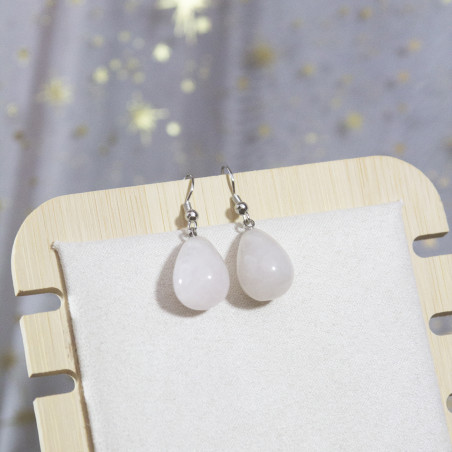 Boucle d'oreille en quartz rose
