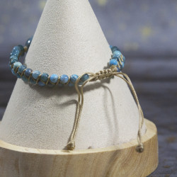 Bracelet en Apatite bleu rond tressé