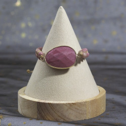 Bracelet en Rhodonite tressé