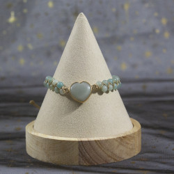 Bracelet coeur en Amazonite