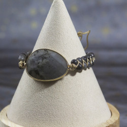 Bracelet en Labradorite réglable