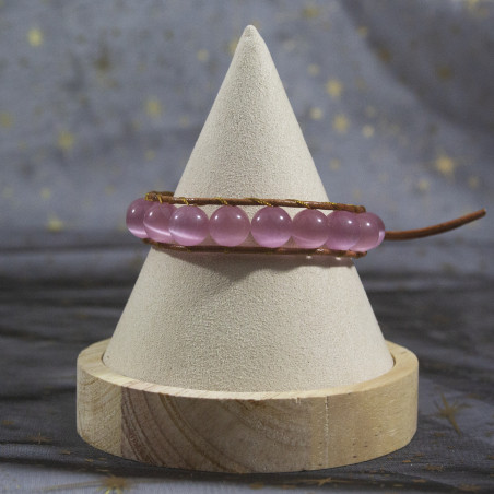Bracelet quartz rose arbre de vie