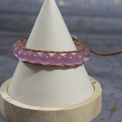 Bracelet quartz rose arbre de vie
