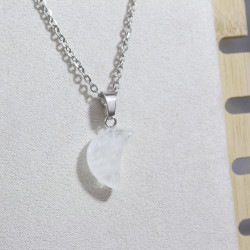 Collier Lune Cristal de roche
