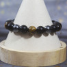 Bracelet Hématite, oeil de tigre et obsidienne