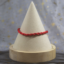 Bracelet de protection tressé rouge épais