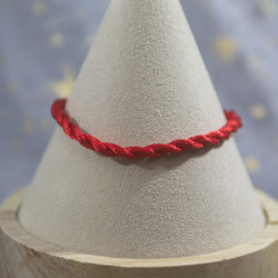 Bracelet de protection tressé rouge épais