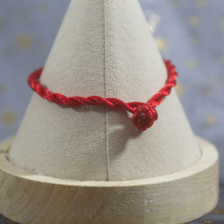 Bracelet de protection tressé rouge épais