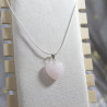 Collier coeur en quartz rose