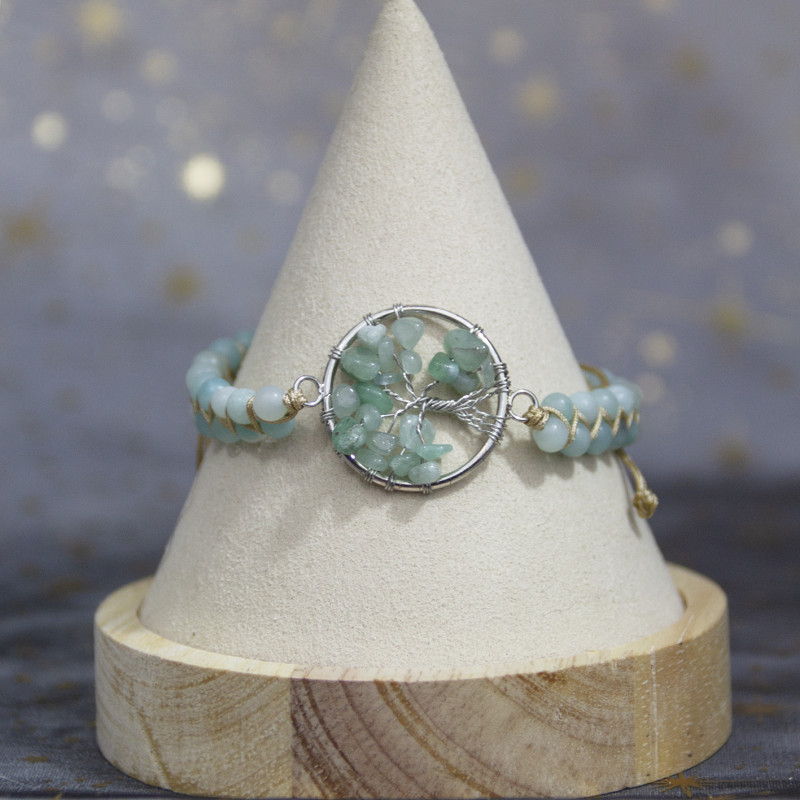 Bracelet tressé arbre de vie Amazonite