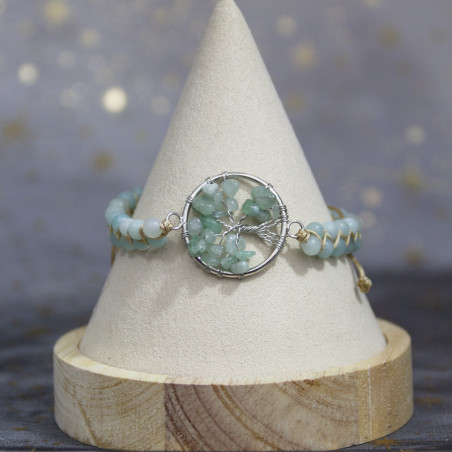 Bracelet tressé arbre de vie Amazonite