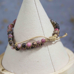 Bracelet réglable rhodonite