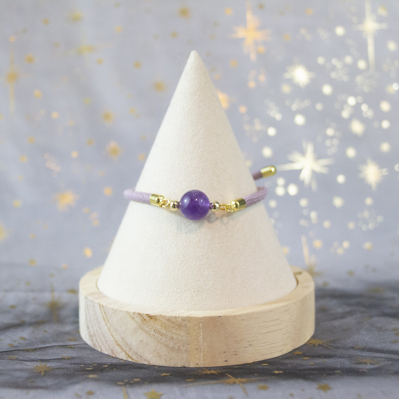Bracelet en améthyste réglable tissu