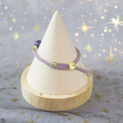 Bracelet en améthyste réglable tissu