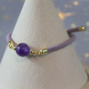 Bracelet en améthyste réglable tissu