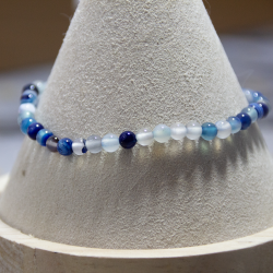 Bracelet agate bleu 4mm