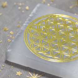 Plaque Selenite Fleur de vie