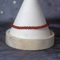 Bracelet d'Agate rouge 4mm