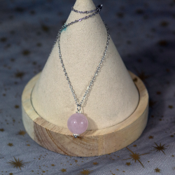 Collier Rond Quartz Rose
