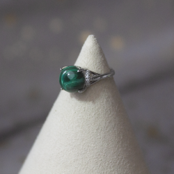 Bague en Malachite réglable