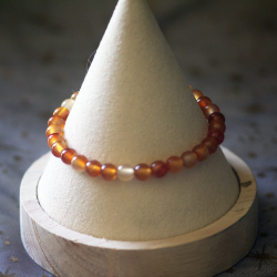 Bracelet Agate Orange 6mm