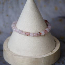 Bracelet quartz framboise 6mm